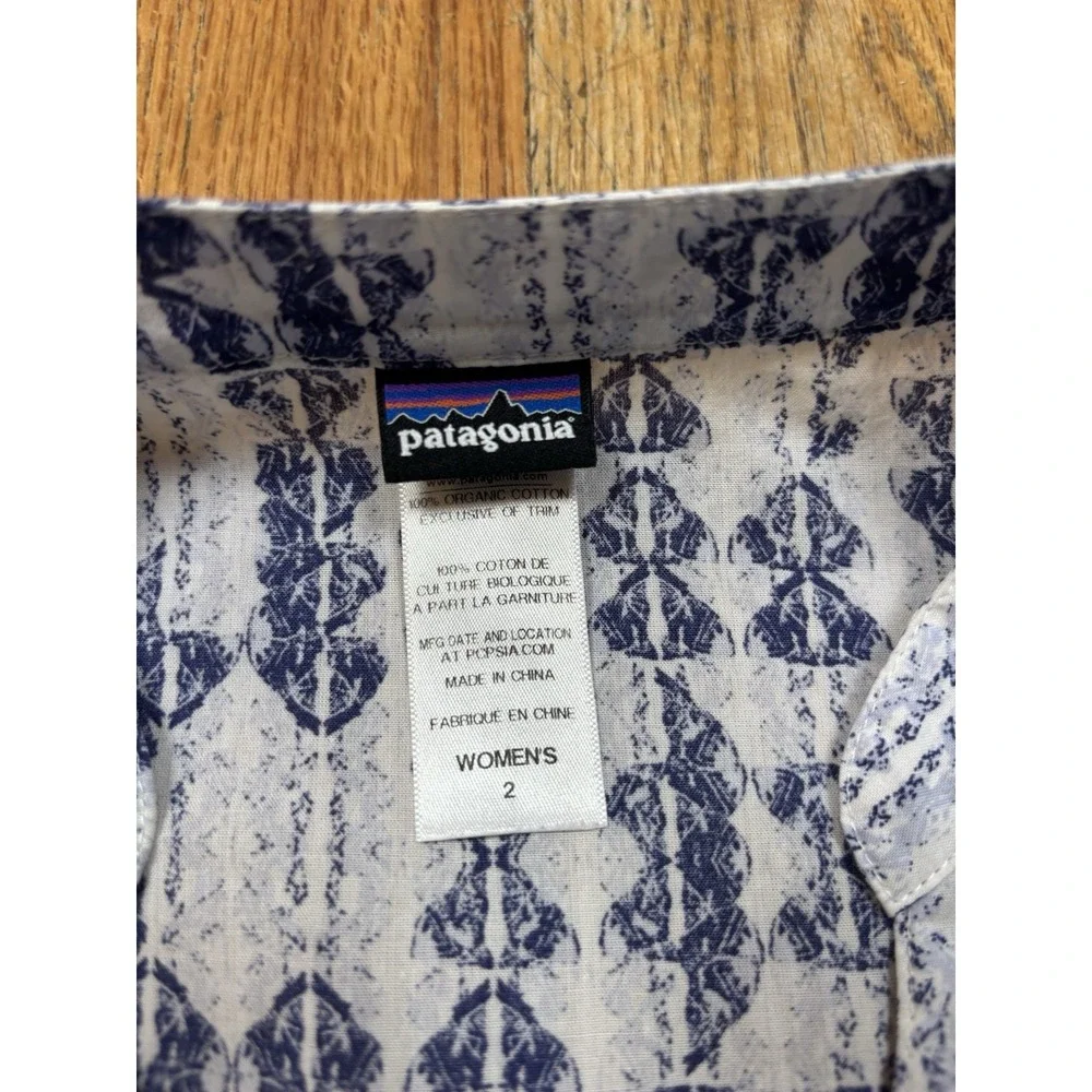 Patagonia Sedum Pullover Tunic Blouse Organic Cotton‎ Lightweight Women's Sz 2